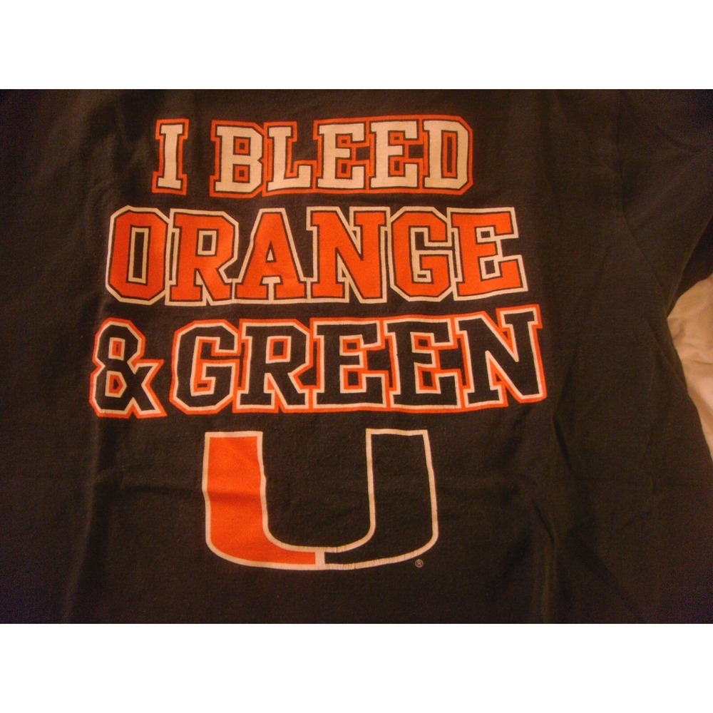 Champs sport I Bleed Orange & Green University of Miami adult S t-shirt